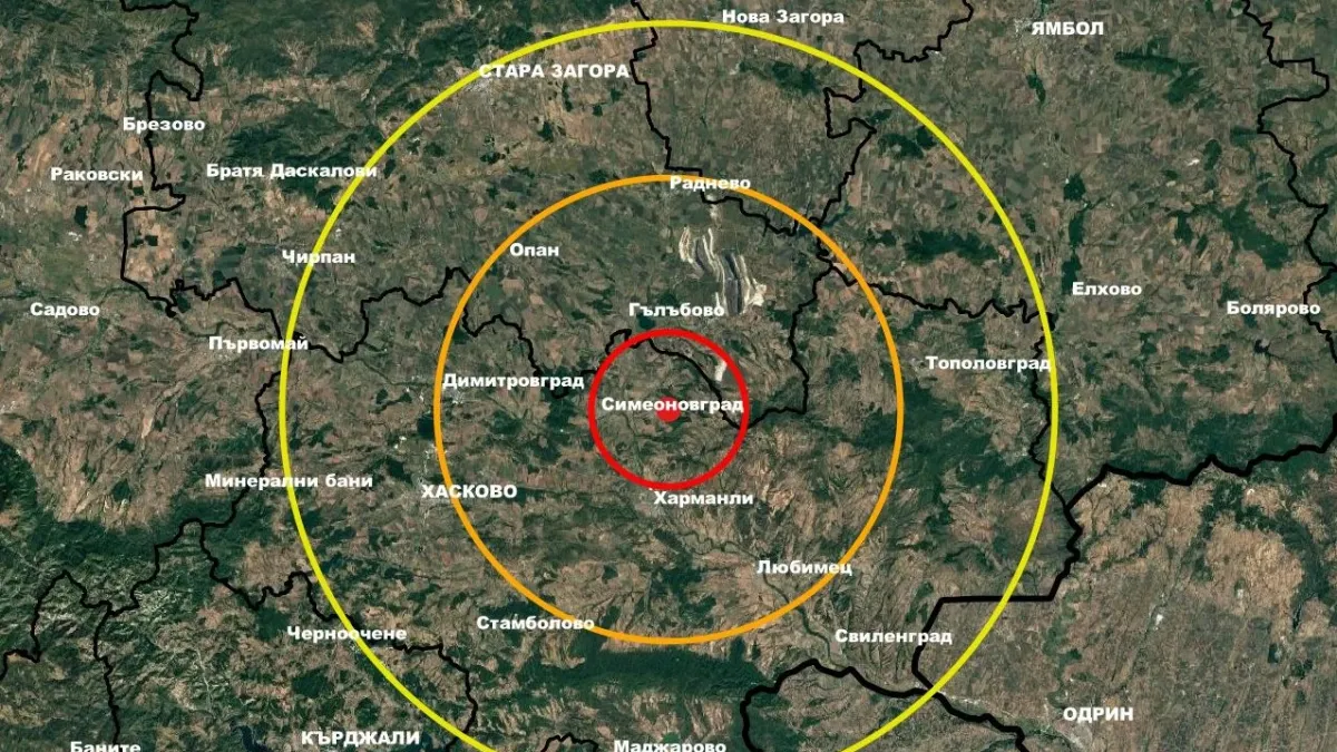 Земетресение разлюля България КАРТА
