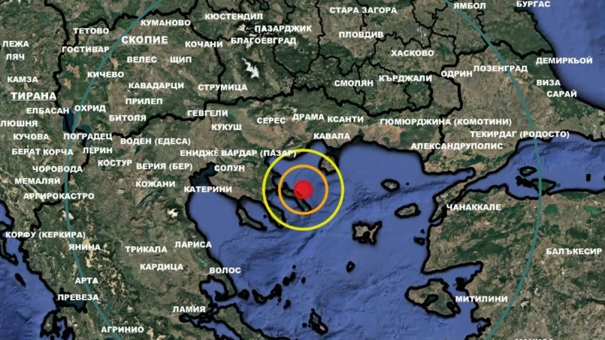 Силен трус удари до гръцкия остров Тасос КАРТА