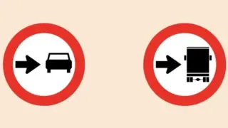 Знаете ли за какво служи забранителен знак със стрелка надясно? 