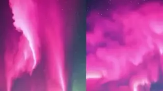 Показаха на ВИДЕО уникално природно явление - розовото сияние 