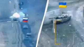 Украински Leopard унищожи бронирана руска колона край Покровск ВИДЕО