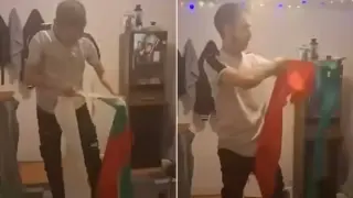 Разпознава ли някой този “българин”? Мрежата беснее заради гаврата му със знамето ВИДЕО