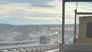 Ужас на АМ "Струма", куп шофьори в капан ВИДЕО 