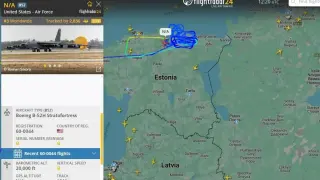 US бомбардировач пъчи мускули близо до северозападните граници на Русия