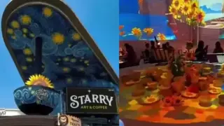 Красиво: Вижте кафене, вдъхновено от картината на Ван Гог „Звездна нощ“ ВИДЕО