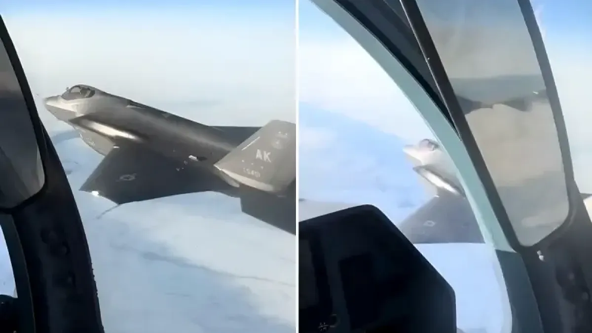 Екшън във въздуха: F-35 и Су-35 си бръснаха крилата ВИДЕО
