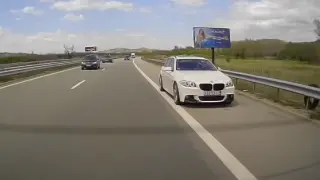 Поредна лудост на водач на БМВ: Шофьор шпори в аварийната лента на АМ "Хемус" ВИДЕО