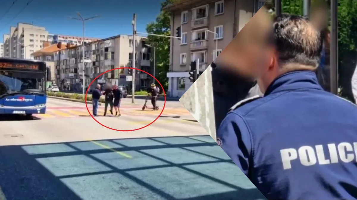 Бесен екшън в Бургас между младежи с тротинетки, шофьор на автобус и полицаи СНИМКИ