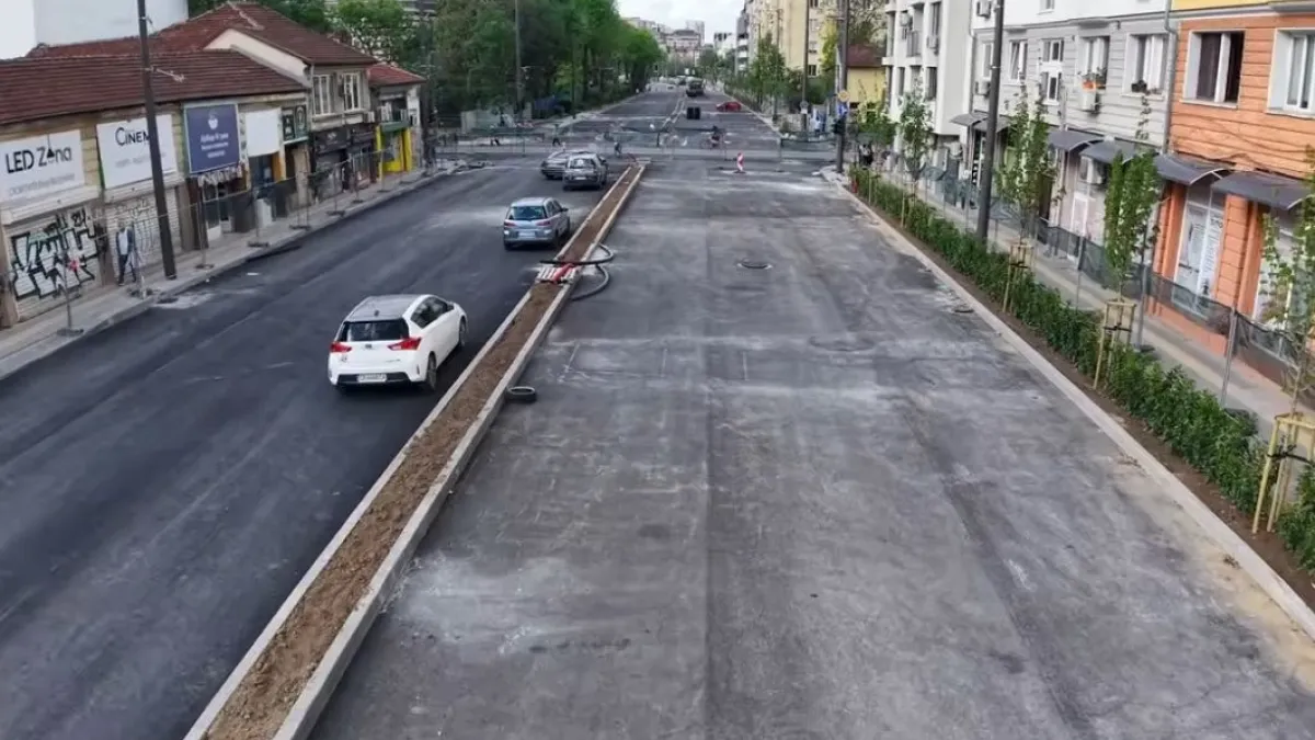 Дрон засне ремонта на ул. "Опълченска" в София, напредъкът е видим ВИДЕО