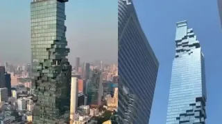 Дрон засне уникален пикселизиран небостъргач от птичи поглед ВИДЕО