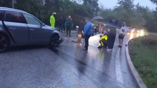 Меле край Кюстендил, кола потроши мотоциклетист