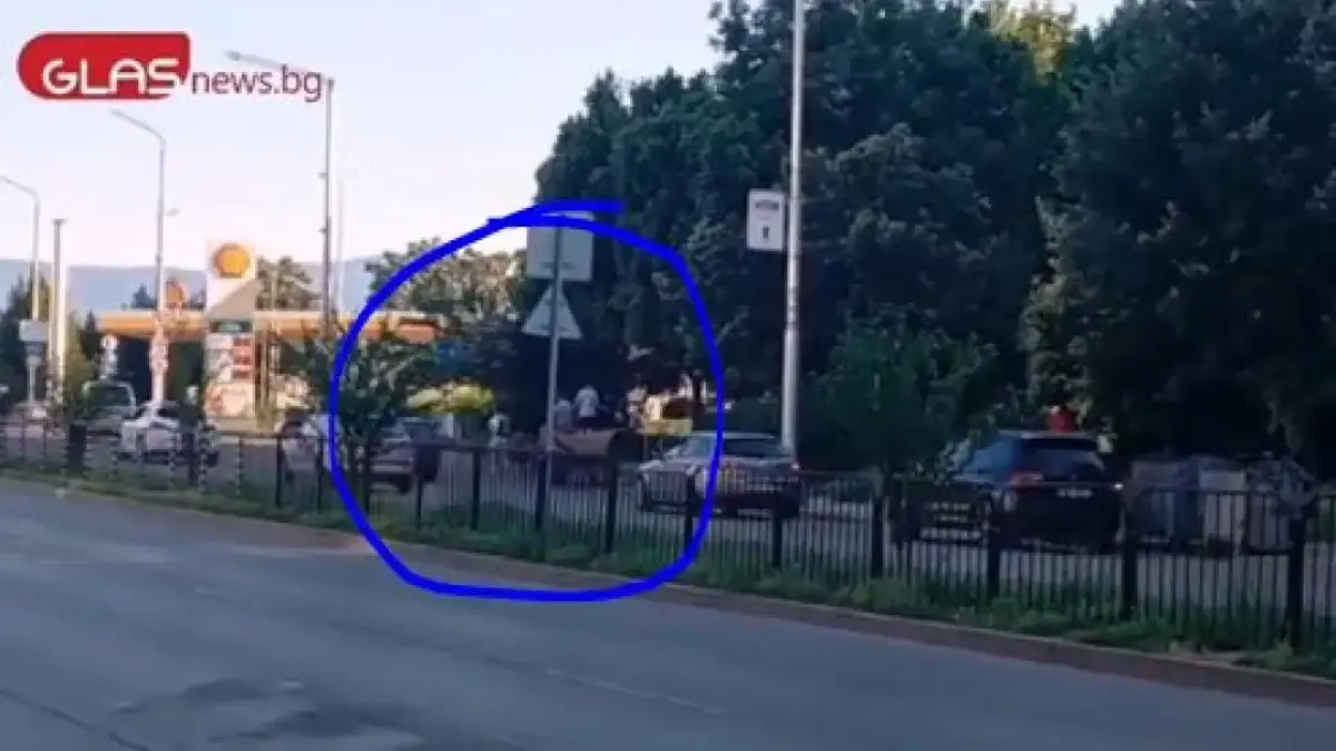 Каруца шпори по пловдивски булевард в час пик Видео