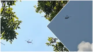 Хаос в небето над София: Хеликоптер кръжи часове, хората в шок и смях Снимки