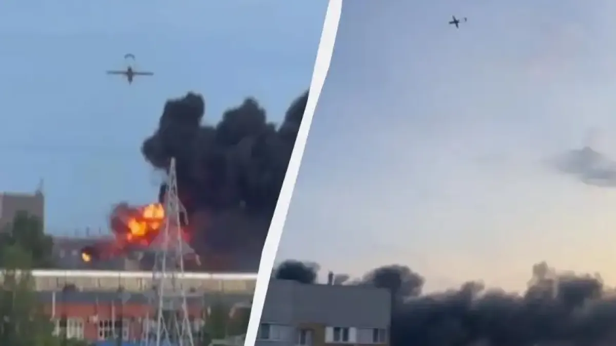 Мощни попадения по руски завод, избухнал е голям пожар Видео