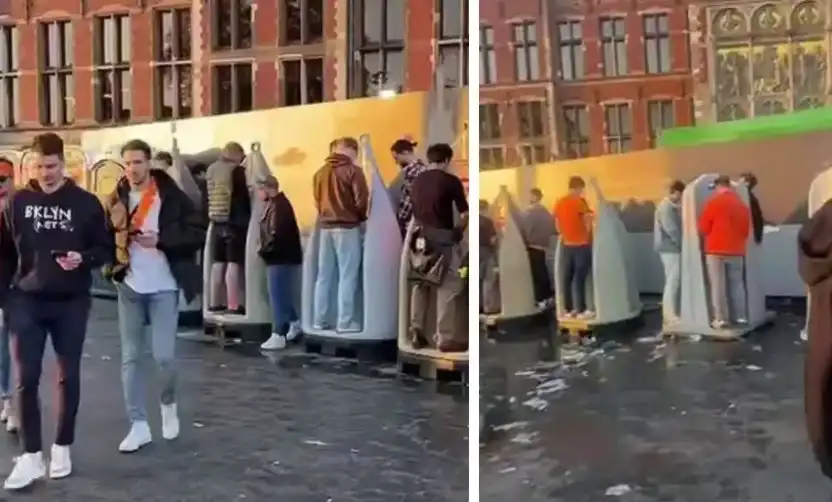 Не е истина: Поставиха открити тоалетни за мъже Видео