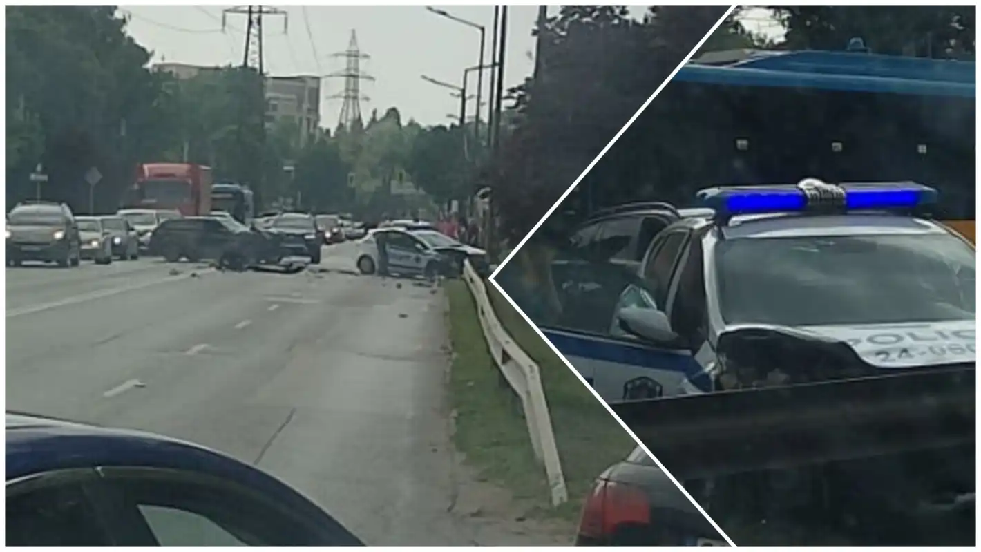 Първо в БЛИЦ! Гонка в София: БМВ удари патрулка, има ранени полицаи Снимки