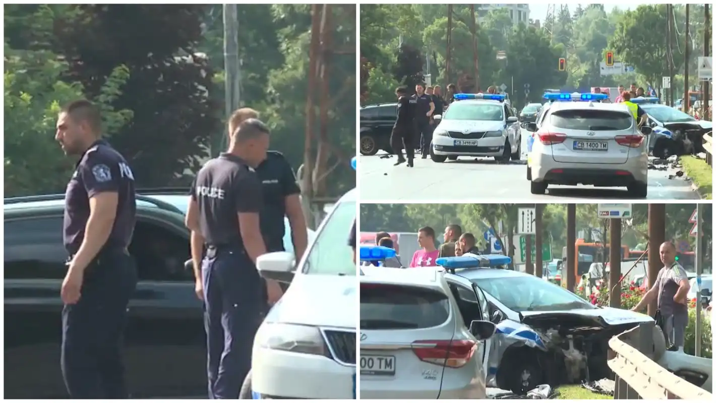 Извънредно: Първи подробности за катастрофата с ранени полицаи в София Снимки