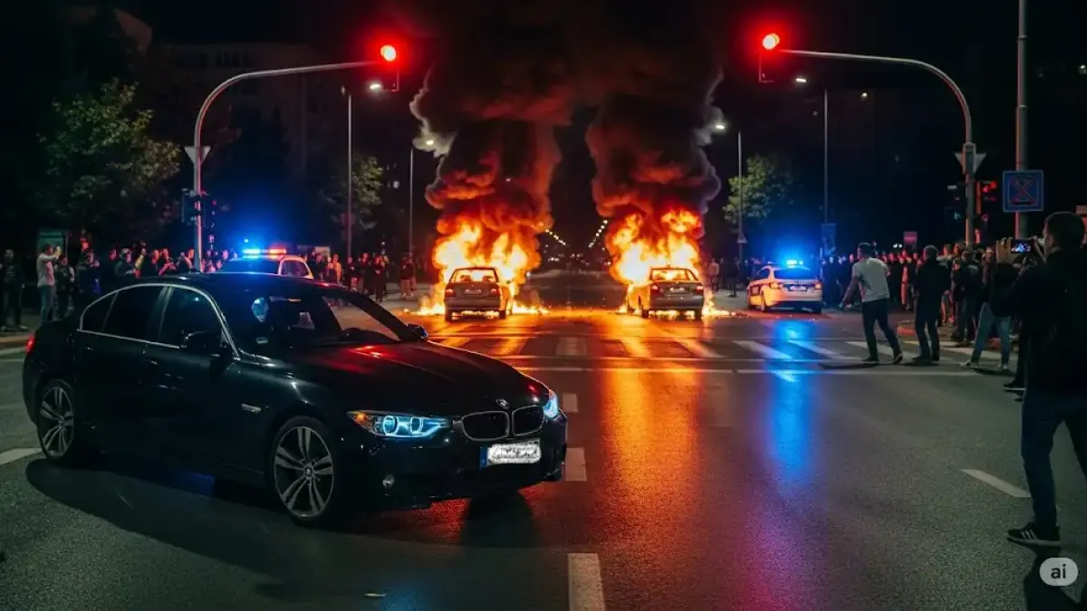 Нощ на ужаса в София: Меле с БМВ и два автомобила в пламъци Снимки