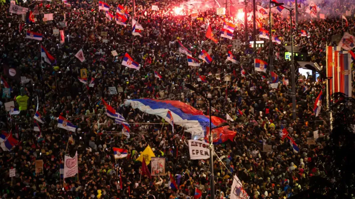 Насилие по време на протест в Белград Видео