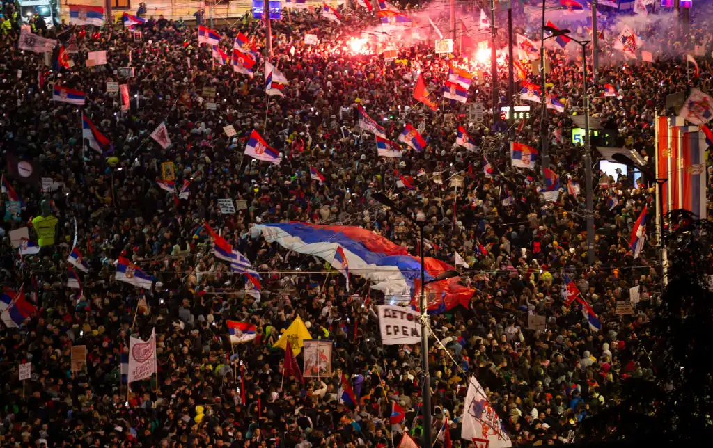 Насилие по време на протест в Белград Видео