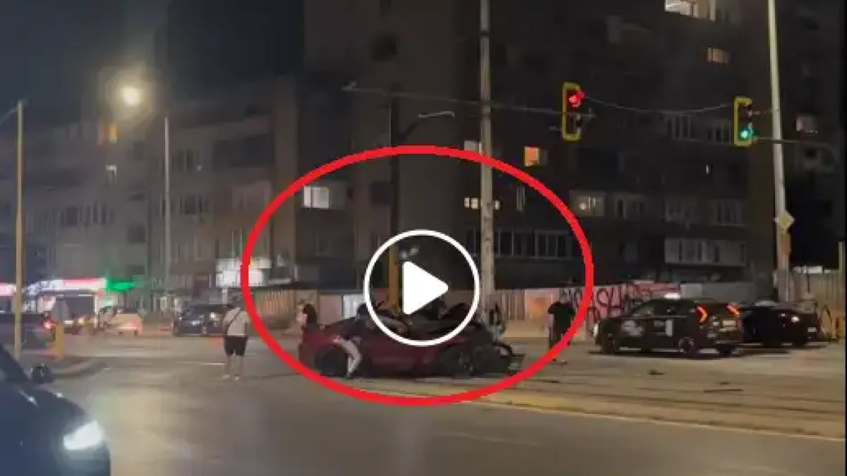 Адско меле със скъпарски Мустанг и тийнейджъри посред нощ в София, последва немислимото Видео