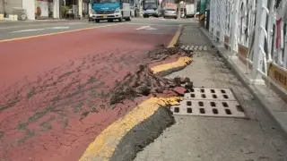 Асфалтът се топи в Южна Корея Снимки