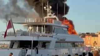 Суперяхта се запали край бреговете на Сен Тропе Видео