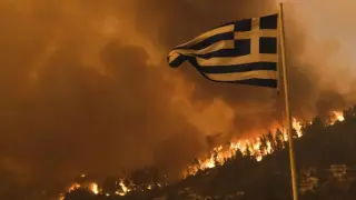 Обстановката на остров Тасос след големия горски пожар Видео