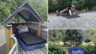 Скитница се засели на детска площадка на пъпа на Пловдив, над година вече...