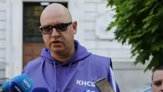 Вицепрезидентът на КНСБ показа синини след ареста си на протест в с. Труд