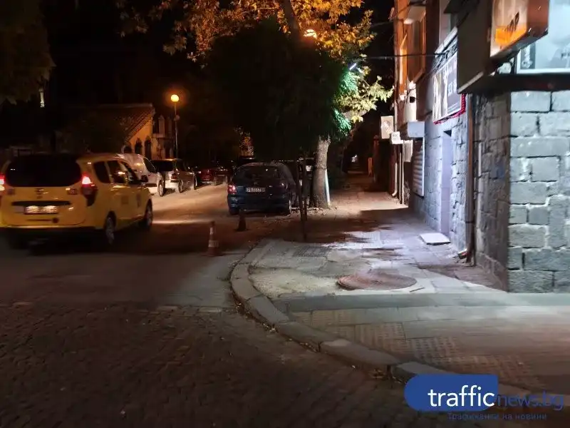 Конуси пазят паркомясто пред секс шоп в Пловдив, институциите не виждат