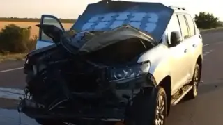 Директно попадение: Дрон атакува колата на главния равин на Херсон Видео