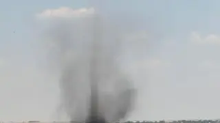 Апокалиптична картина на АМ "Тракия": Появи се и "прашен дявол" Снимки