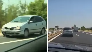 Лудост на АМ „Тракия”: Шофьор изпревари колона през аварийната лента Видео