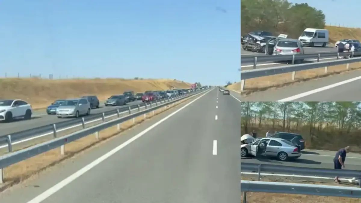 Ад на АМ "Тракия": Верижна катастрофа блокира магистралата, АПИ с извънредни мерки Снимки