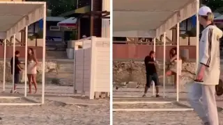 Вижте как жена наби мъжа си на плажа Видео 18+