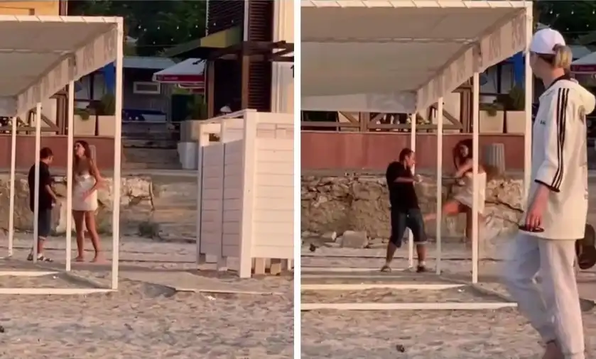 Вижте как жена наби мъжа си на плажа Видео 18+