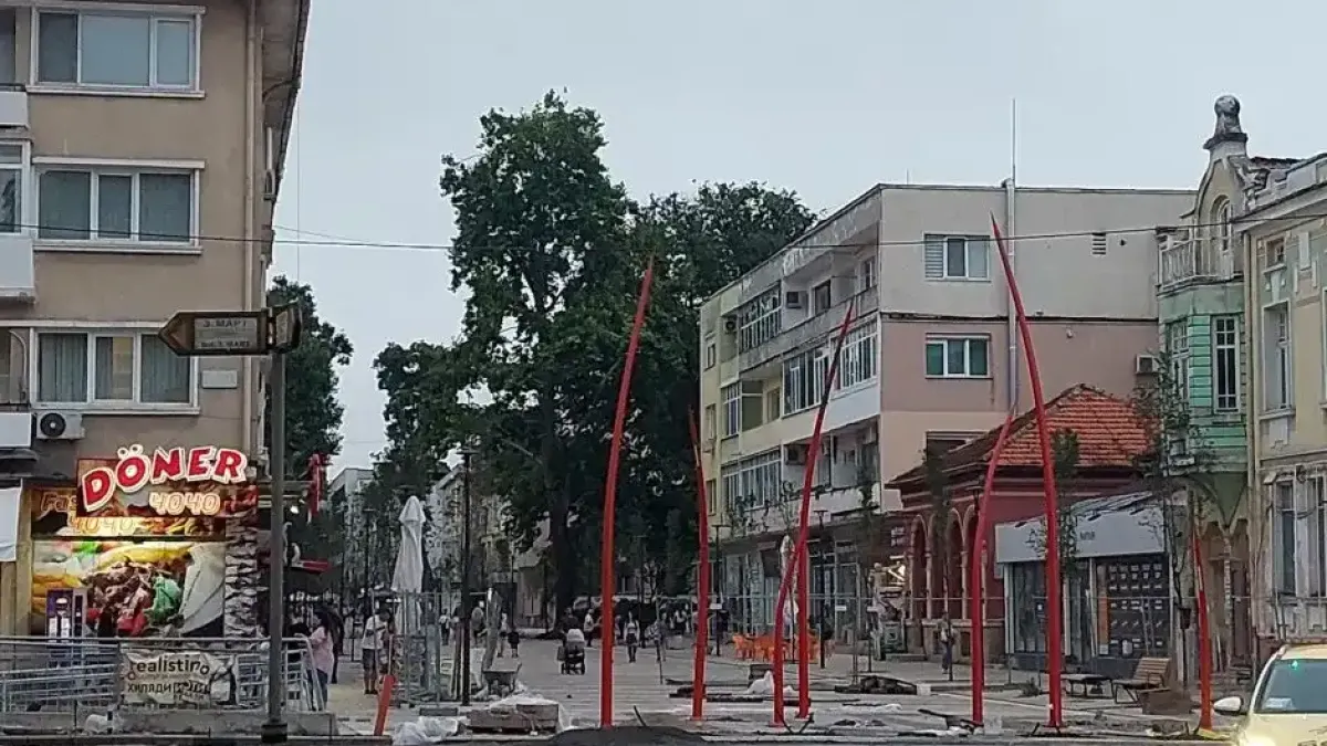 Арт инсталация на пъпа на Добрич подпали мрежата Снимки