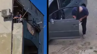 Мъж излива урина през балкона в наш град, после пред блока убива гълъби Видео