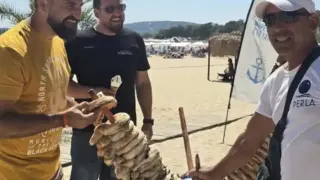 Евродепутат набива геврек на наш плаж