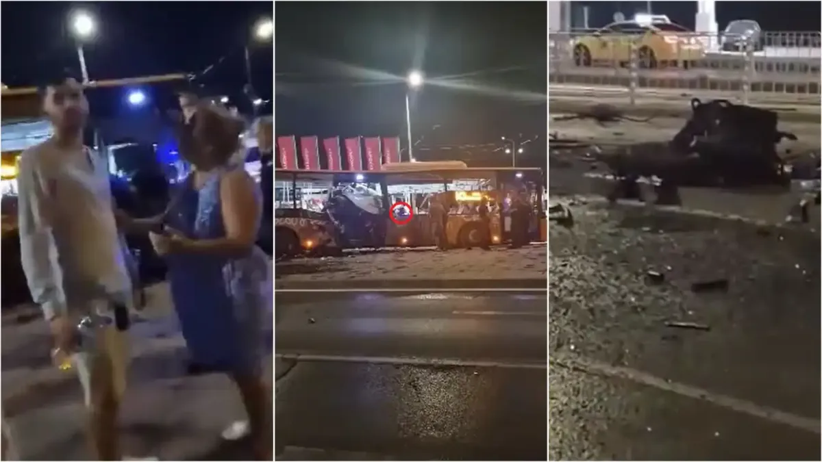 Писъци и кръв! Брутално видео 18+ минути след ужаса с разцепения автобус в София