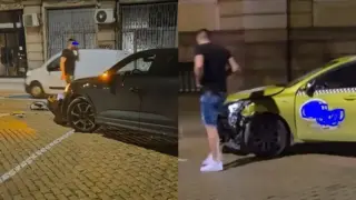 Пореден кошмар със смачкани автомобили на жълтите павета в София Снимки