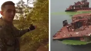 Видео показва гробище за кораби в Чернобил