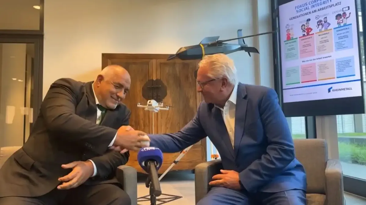 Страхотна вест от Борисов в Германия: "Райнметал" налива над 1 млрд. евро в два завода у нас, шефът на концерна го посрещна с невиждано признание!