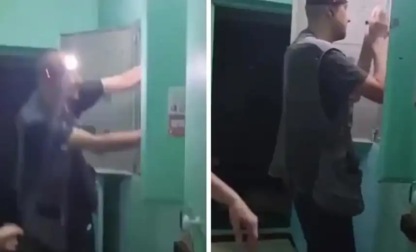 Много пиян електротехник едва не разруши целия вход Видео