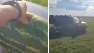 Видео показва какво се случва, ако се сложи патрон в диня