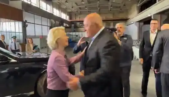 Бойко Борисов посрещна Урусла фон дер Лайен в Сопот Видео