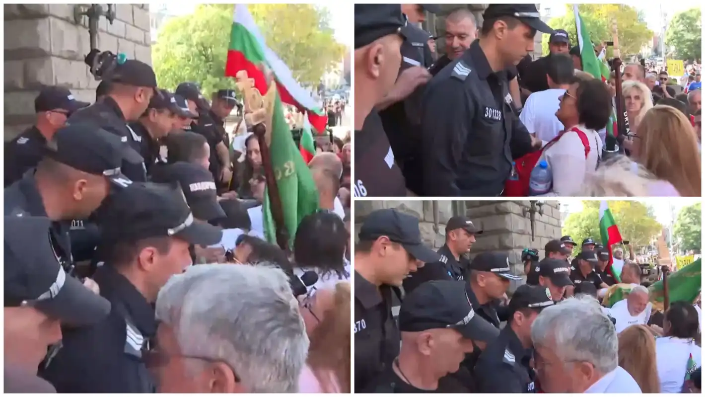 Извънредно: Напрежение пред НС, протестиращи опитаха да пробият кордона от полицаи Видео