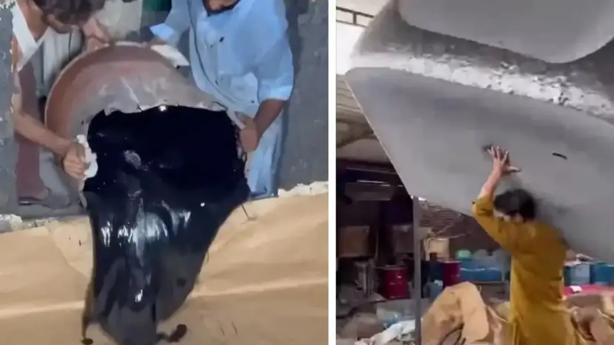 Зрелищно Видео показва процеса на производство на черния пенополиуретан