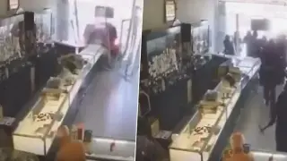 Банда млади мъже ограбиха брутално магазин за бижута Видео